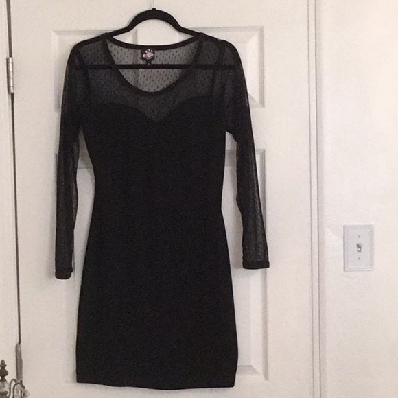 New Veras Eye Candy Black Long-Sleeve Mesh Dress - Picture 5 of 8
